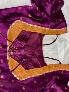 Purple Readymade Saree Blouse