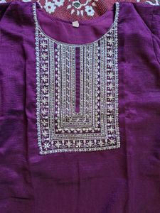 Purple Festive Kurta Set With Dupatta