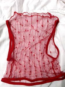 Red Tube Top &amp; Lace Overlay Set