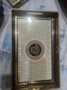 Wooden Tray Set In Versace Print