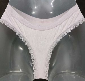 White Lace Trim Briefs 🔥