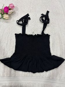 H&M Black Tie Strap Top