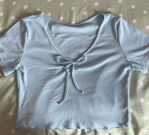 Cute Light Blue Crop Top