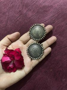 Silver Boho Stud Earrings