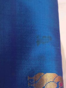 Kanjeevaram Blue Silk Saree with Gold Detailing