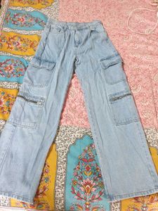 Light Wash Cargo Jeans