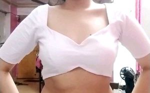 Cotton Silk Padded Backless Drawstring Blouse