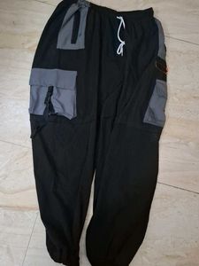 Flash Sale At Cargo Style Black Pants 50% Off