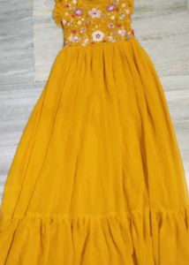 Floral Embroidered Yellow Dress