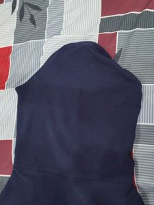 Navy Lace-Up Halter Dress