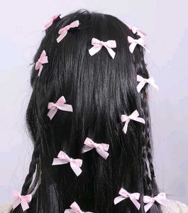 Cute Pink Bow Hair Clips