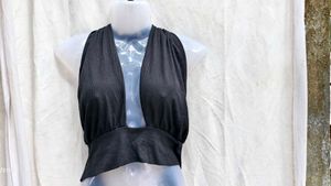 272011. Black Halter Crop Top