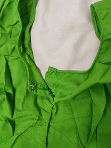 Light Green Blouse With Short Sleeves For Women 💚