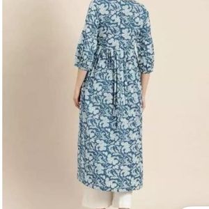 blue floral printed kurta