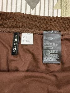 H&amp;M Brown Textured Flared Trousers