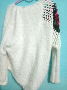 Winter Wear Top Hand Work Flower On Shoulder