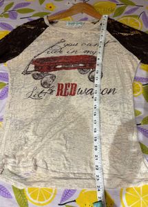 Beautiful Lace Sleeves Tee