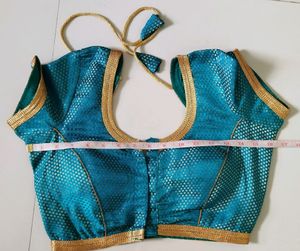 Readymade Light Blue Blouse Silk Blend Material