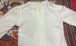 Elegant White Formal Shirt-Style Top