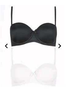 M&amp;S Black &amp; White Lightly Padded Bra