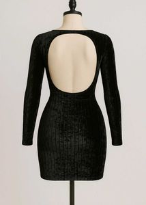 Velvet Backless Dress