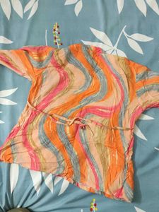 Orange Print Top