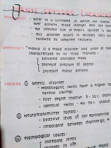 Inshort, Aesthetic, Mental Health Nursing Notes ( Mania, Depression And Persistant Manic Disorder)