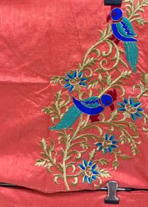 Brand New Peach Silk Embroidered Lehenga Choli Set
