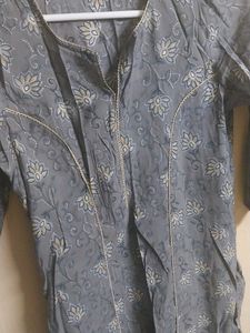 Floral Print Grey Kurti