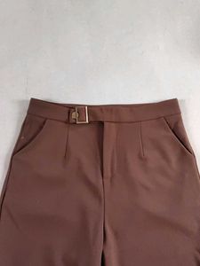Stylish Brown Belted Trousers