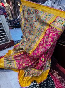 Pink Patola Silk Fabric