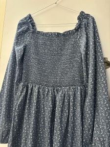 Off Shoulder Urbanic Blue Floral Dress