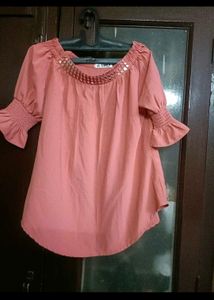 Peach Off-Shoulder Party top in xl size