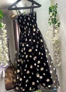 Floral Black Sunflower Dress