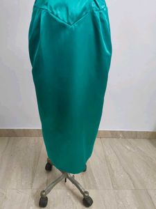 Emerald Satin Midi Dress