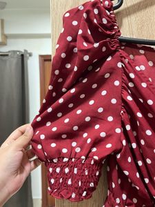 Red Polka Dot Mini Dress | Cottagecore Vibe