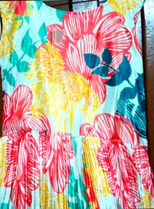 Floral Print Gown With Dupatta