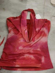 Tie- Die Cowl Neck Top