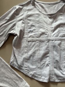 Gray Long Sleeve Top