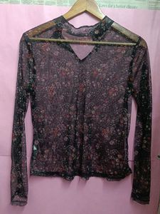 Floral Mesh Top