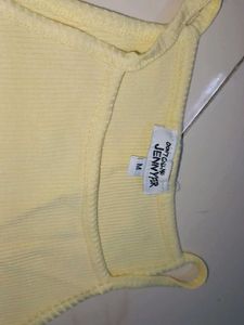 Yellow Ribbed Tank Top