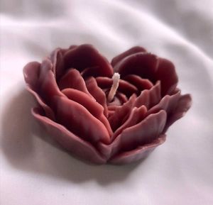 Burgundy Heart Candles