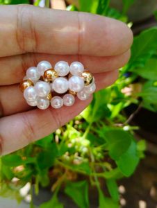 Pearl Gold Beads Ring
