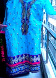 Embroidered Applique with Green Stones
