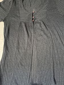 Crochet Style Open Front Charcoal Color Top