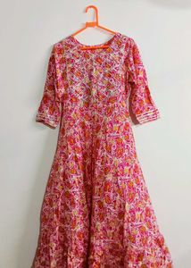 Pink Floral Print Gown