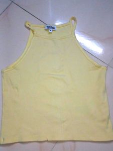 Yellow Ribbed Tank Top