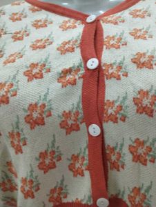 Floral Knit Cardigan Top
