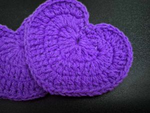 Crochet Heart Applique Set Of 4