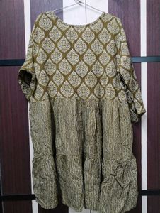 Olive Green Printed Kurti